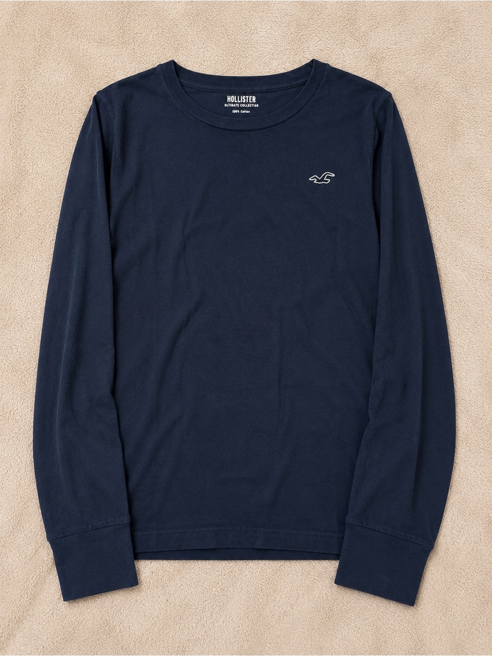Hollister Men's Long Sleeve Crew Tee - Dark Blue